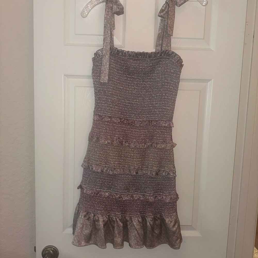 STORIA Purple Tiered Ruffled Dress